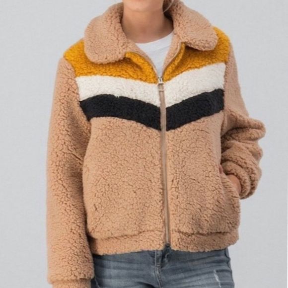 Chevron Teddy Sherpa Jacket - Picture 6 of 6